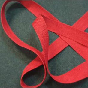 Bomullsbnd 15 mm - Dyp rd