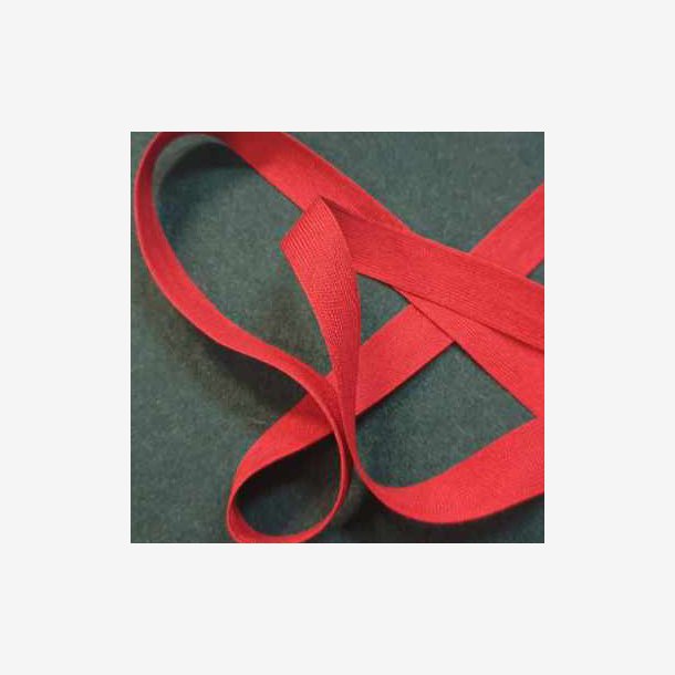 Bomullsbnd 15 mm - Dyp rd