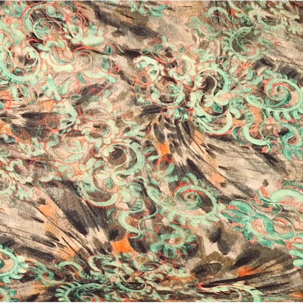 Velour grnn fantasi - 73% viskose / 27% polyester