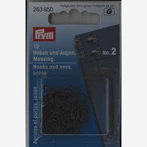 Hekter nr 2 - Svarte - 12 stk.