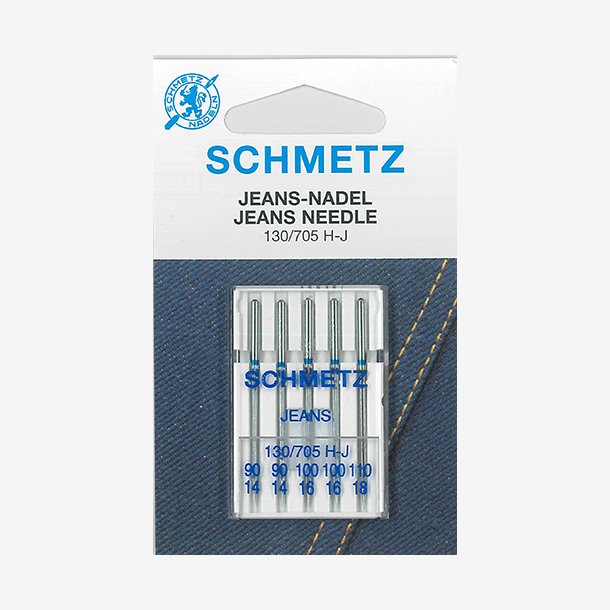 Jeansnler - 90/110 - 5 stk - assortert