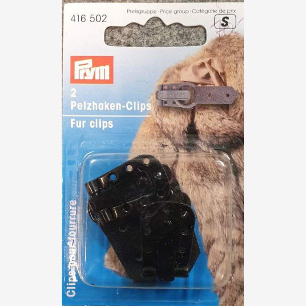 Pelshekte-klips svart 2 stk