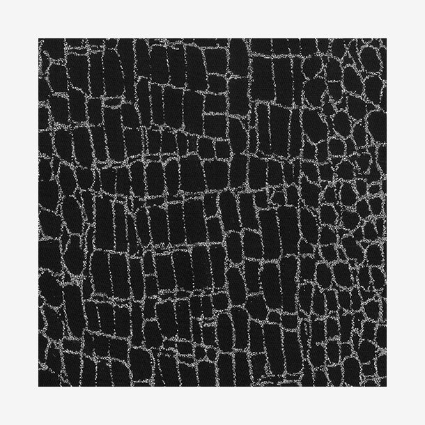 Trykkmnstret kraftig bomull - mrk, mrk bl med slvtrykk