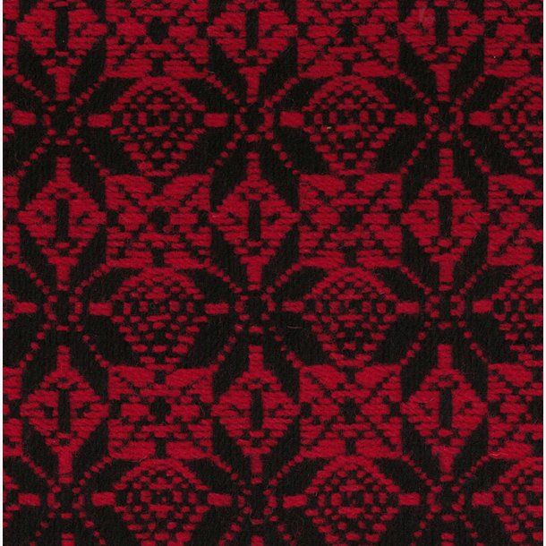 Mnstret ull - tteblad - Rd/svart (150cm)