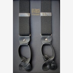 Seler med strikk og skinntamper, Svarte