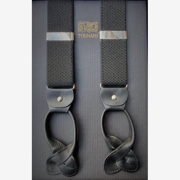 Seler med strikk og skinntamper, Svarte