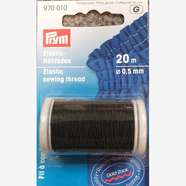 Elastisk sytr�d, svart 20 m